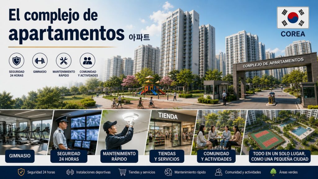 El sistema especial y las comodidades de los complejos de apartamentos residenciales en Corea